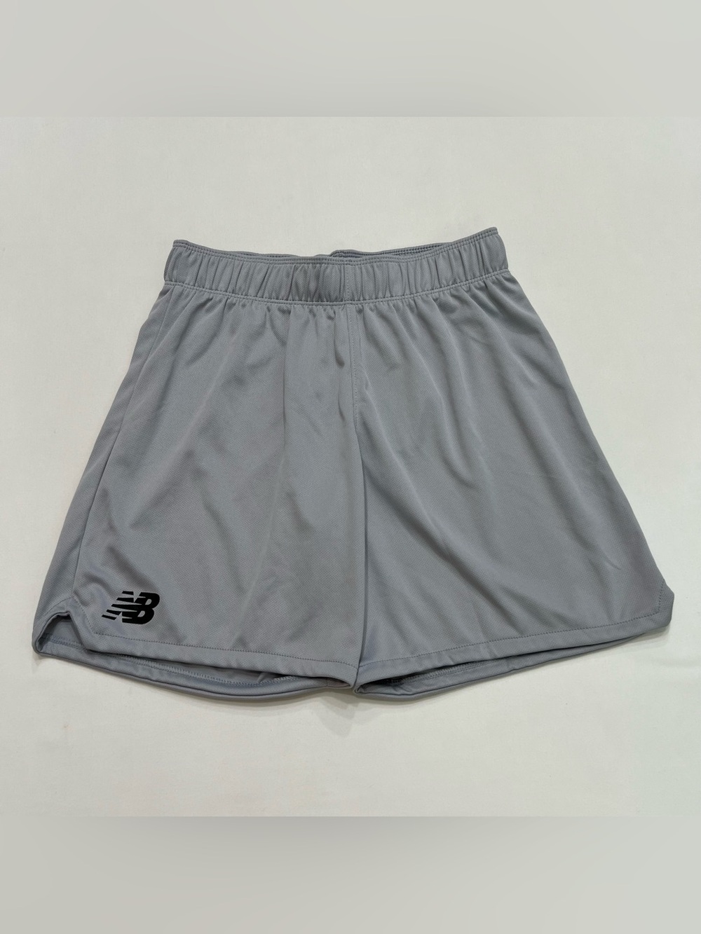 New Balance Mid Rise Drawstring Logo Shorts Sz Small Gym Running Athletic Gray
